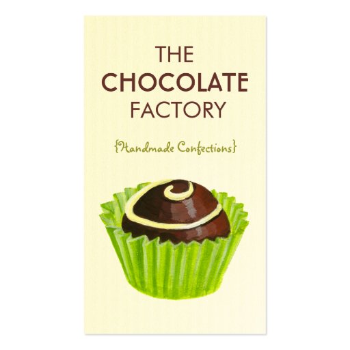 Chocolate Truffle Illustration Business Cards (front side)