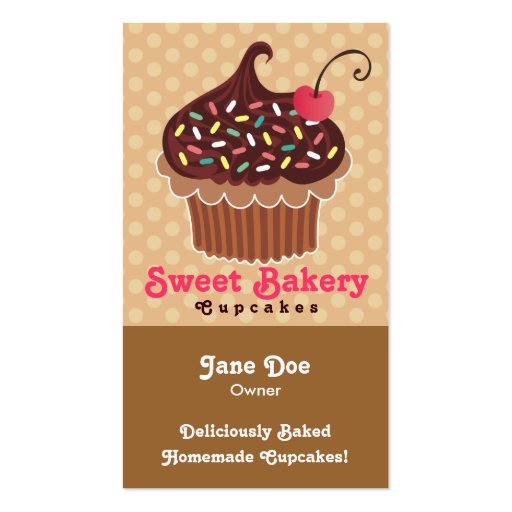 Chocolate & Vanilla Cupcake Business Cards (front side)