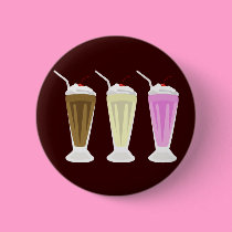 Chocolate, Vanilla, Strawberry Milkshakes buttons