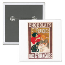 Chocolate ~ Vintage Hot Chocolate Drink Ad Pinback Button
