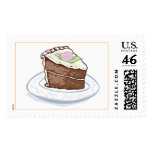 Chocolate  Wedding Cake Slice Postage Stamp Postage