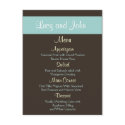 chocolate Wedding Menu Cards postcards by blessedwedding chocolate Wedding Menu Cards postcards