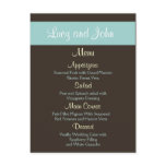 chocolate Wedding Menu Cards Post Card