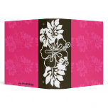 Chocolate & White Hibiscus Hawaiian Flower binders