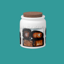 Chocolate's on a candy jar candy jars