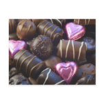 chocolates with pink foil postcard