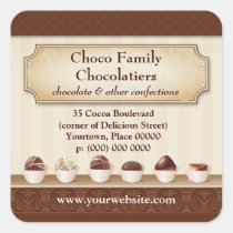 Chocolatier Display Counter Promotional Square Sticker