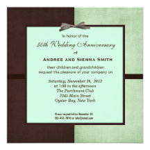 ChocoMint 50th Wedding Anniversary Personalized Announcements