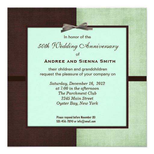 ChocoMint 50th Wedding Anniversary Personalized Announcements