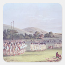 Choctaw Ball-Play Dance, 1834-35 Square Sticker