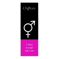 Choices bookmark with man woman symbol business card template