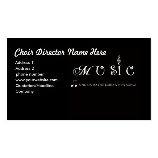 Choir Director  Business Card (front side)
