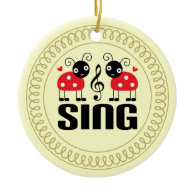 Choir Sing Ladybug Music Ornament Gift
