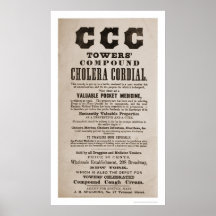 Cholera Medicine Broadside Print 1870
