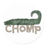 Chomp Alligator  Round Stickers