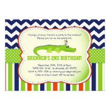 Chomp Chomp!  Alligator-Themed Party Invitations