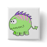 chompy spikey green pet monster pinback buttons