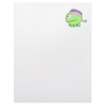 chompy spikey green pet monster custom letterhead