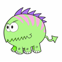 chompy spikey green pet monster photo cutout