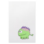 chompy spikey green pet monster stationery design
