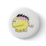 chompy spikey yellow pet monster pinback button