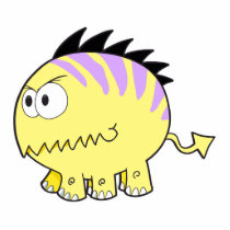 chompy spikey yellow pet monster photo cut out