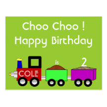 Choo Choo Happy Birthday!! postcard