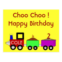 Choo Choo Happy Birthday!! postcard