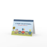 Choo Choo Kids Thank-You Card (blue)