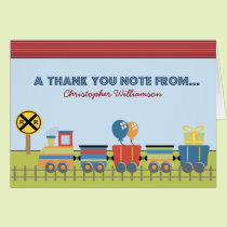 Choo Choo Kids Thank-You Card (red) cards