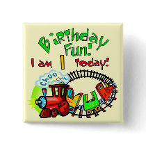 Choo Choo Train 1st Birthday Tshirts and Gifts Pinback Buttons