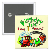 Choo Choo Train 1st Birthday Tshirts and Gifts Pinback Buttons