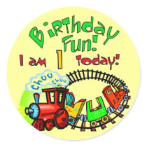Choo Choo Train 1st Birthday Tshirts and Gifts Round Stickers