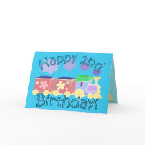 Choo Choo Train 2nd Birthday Card