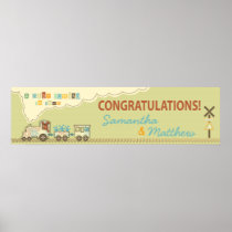 Choo Choo Train Baby Shower Banner Print