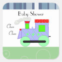Choo Choo Train Baby Shower Square Stickers