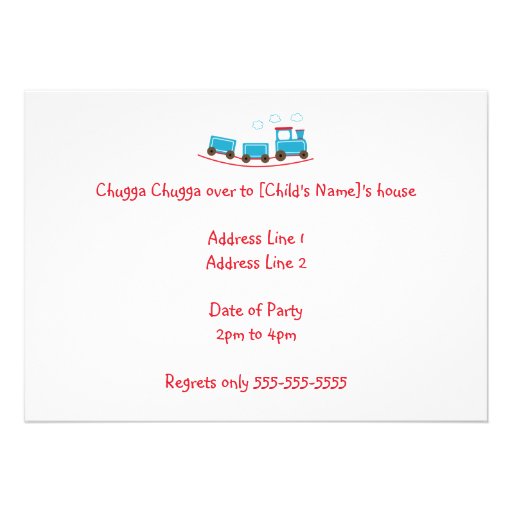 Choo Choo Train Birthday Invitation