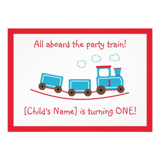 Choo Choo Train Birthday Invitation