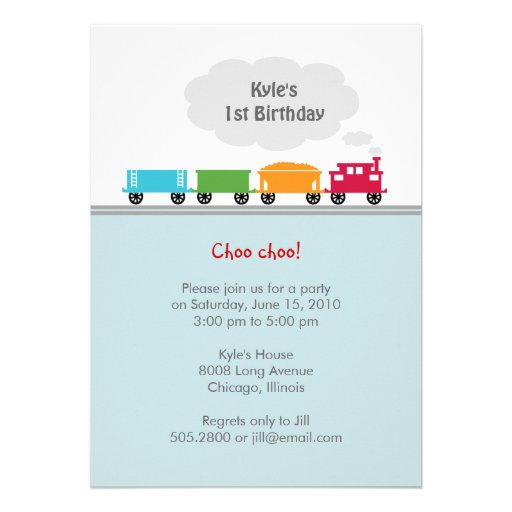 Choo Choo Train Birthday Party Invitation