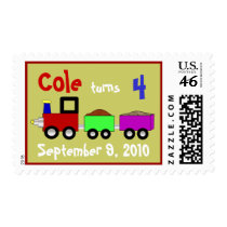 Choo choo train birthday postage stamp