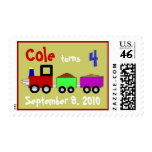 Choo choo train birthday postage stamp