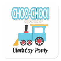 Choo Choo Train Birthday Stickers