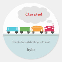 Choo Choo Train Favor Sticker or Envelope Seal