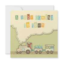Choo Choo Train Invitation Square
