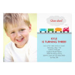 Choo Choo Train Photo Birthday Invitation invitations