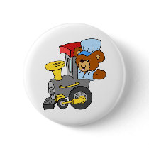 Choo Choo Train Teddy Bear buttons by MishMoshTees Choo Choo Train Teddy Bear buttons