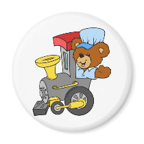 Choo Choo Train Teddy Bear magnets by MishMoshTees Choo Choo Train Teddy Bear magnets