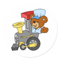 Choo Choo Train Teddy Bear stickers by MishMoshTees Choo Choo Train Teddy Bear stickers