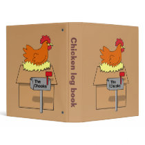 Chook House Funny Chicken on House Cartoon 3 Ring Binder