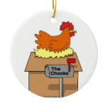 Chook House Funny Chicken on House Cartoon Christmas Ornament